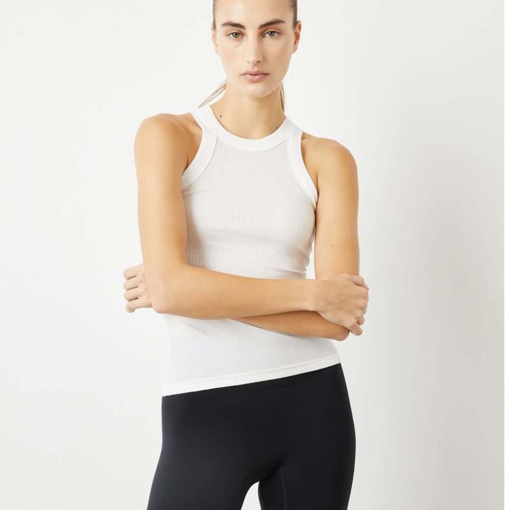 WESLEY Rivington Ribbed Tank White - Picture 3 of 5